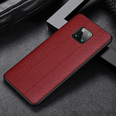 Soft Silicone Gel Leather Snap On Case Cover H03 for Huawei Mate 20 Pro Red