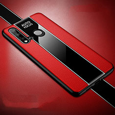 Soft Silicone Gel Leather Snap On Case Cover H03 for Huawei P20 Lite (2019) Red