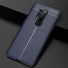 Soft Silicone Gel Leather Snap On Case Cover H03 for OnePlus 8 Pro Blue