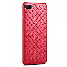 Soft Silicone Gel Leather Snap On Case Cover H03 for Oppo R15X Red
