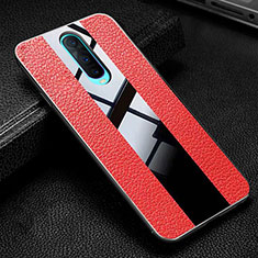 Soft Silicone Gel Leather Snap On Case Cover H03 for Oppo R17 Pro Red