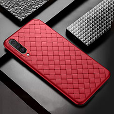 Soft Silicone Gel Leather Snap On Case Cover H03 for Samsung Galaxy A70 Red