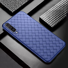 Soft Silicone Gel Leather Snap On Case Cover H03 for Samsung Galaxy A90 5G Blue