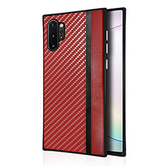 Soft Silicone Gel Leather Snap On Case Cover H03 for Samsung Galaxy Note 10 Plus 5G Red