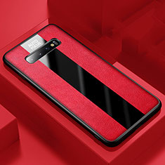 Soft Silicone Gel Leather Snap On Case Cover H03 for Samsung Galaxy S10 5G Red