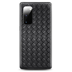 Soft Silicone Gel Leather Snap On Case Cover H03 for Samsung Galaxy S20 5G Black