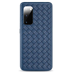 Soft Silicone Gel Leather Snap On Case Cover H03 for Samsung Galaxy S20 Blue