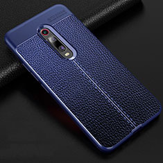 Soft Silicone Gel Leather Snap On Case Cover H03 for Xiaomi Mi 9T Pro Blue