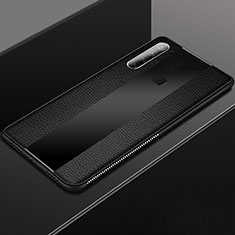 Soft Silicone Gel Leather Snap On Case Cover H03 for Xiaomi Redmi Note 8 (2021) Black