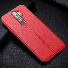 Soft Silicone Gel Leather Snap On Case Cover H03 for Xiaomi Redmi Note 8 Pro Red