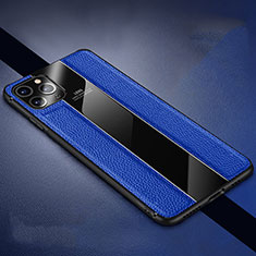 Soft Silicone Gel Leather Snap On Case Cover H04 for Apple iPhone 11 Pro Max Blue