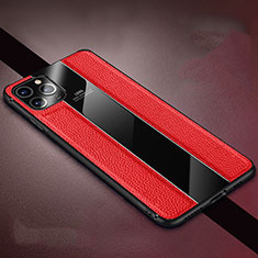 Soft Silicone Gel Leather Snap On Case Cover H04 for Apple iPhone 11 Pro Red