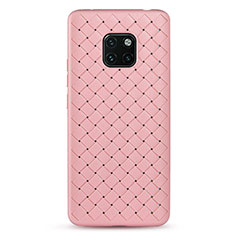 Soft Silicone Gel Leather Snap On Case Cover H04 for Huawei Mate 20 Pro Pink