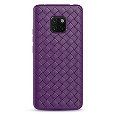 Soft Silicone Gel Leather Snap On Case Cover H04 for Huawei Mate 20 Pro Purple