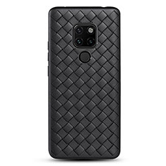 Soft Silicone Gel Leather Snap On Case Cover H04 for Huawei Mate 20 X 5G Black