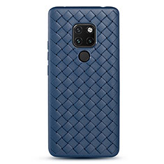 Soft Silicone Gel Leather Snap On Case Cover H04 for Huawei Mate 20 X 5G Blue