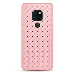 Soft Silicone Gel Leather Snap On Case Cover H04 for Huawei Mate 20 X 5G Pink