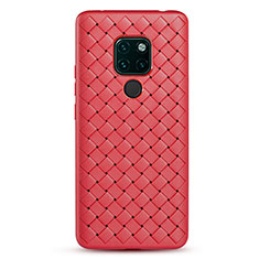 Soft Silicone Gel Leather Snap On Case Cover H04 for Huawei Mate 20 X 5G Red
