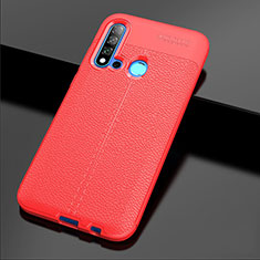 Soft Silicone Gel Leather Snap On Case Cover H04 for Huawei Nova 5i Red
