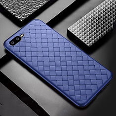 Soft Silicone Gel Leather Snap On Case Cover H04 for Oppo K1 Blue