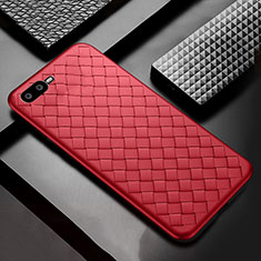 Soft Silicone Gel Leather Snap On Case Cover H04 for Oppo K1 Red