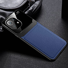 Soft Silicone Gel Leather Snap On Case Cover H04 for Xiaomi Mi 11 5G Blue