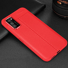 Soft Silicone Gel Leather Snap On Case Cover H05 for Huawei Honor View 30 5G Red