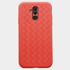 Soft Silicone Gel Leather Snap On Case Cover H05 for Huawei Mate 20 Lite Red