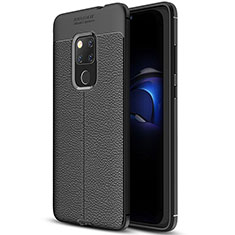 Soft Silicone Gel Leather Snap On Case Cover H05 for Huawei Mate 20 X 5G Black