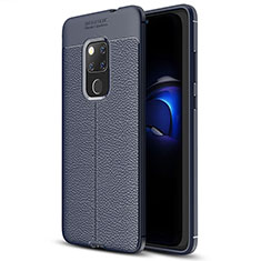 Soft Silicone Gel Leather Snap On Case Cover H05 for Huawei Mate 20 X 5G Blue