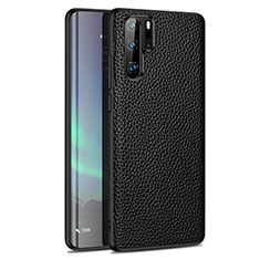 Soft Silicone Gel Leather Snap On Case Cover H05 for Huawei P30 Pro New Edition Black