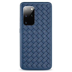 Soft Silicone Gel Leather Snap On Case Cover H05 for Samsung Galaxy S20 Plus 5G Blue