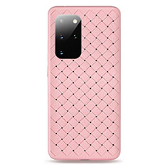 Soft Silicone Gel Leather Snap On Case Cover H05 for Samsung Galaxy S20 Plus Pink