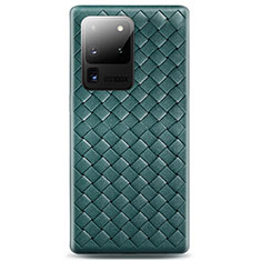 Soft Silicone Gel Leather Snap On Case Cover H05 for Samsung Galaxy S20 Ultra Green