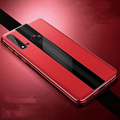 Soft Silicone Gel Leather Snap On Case Cover H06 for Huawei Nova 5i Red
