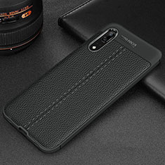 Soft Silicone Gel Leather Snap On Case Cover H06 for Huawei P20 Black