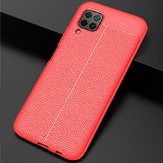 Soft Silicone Gel Leather Snap On Case Cover H06 for Huawei P40 Lite Red