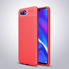 Soft Silicone Gel Leather Snap On Case Cover H06 for Oppo K1 Red