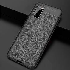 Soft Silicone Gel Leather Snap On Case Cover H06 for Samsung Galaxy S20 Plus Black