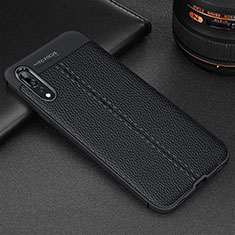 Soft Silicone Gel Leather Snap On Case Cover H07 for Huawei P20 Pro Black