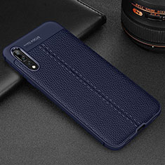 Soft Silicone Gel Leather Snap On Case Cover H07 for Huawei P20 Pro Blue