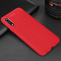 Soft Silicone Gel Leather Snap On Case Cover H07 for Huawei P20 Pro Red