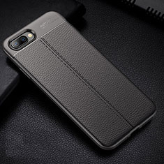 Soft Silicone Gel Leather Snap On Case Cover H07 for Oppo R15X Gray