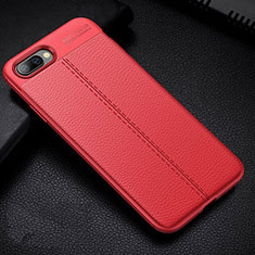 Soft Silicone Gel Leather Snap On Case Cover H07 for Oppo R17 Neo Red