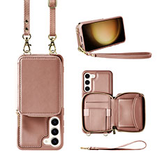 Soft Silicone Gel Leather Snap On Case Cover JM1 for Samsung Galaxy S22 Plus 5G Rose Gold