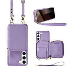 Soft Silicone Gel Leather Snap On Case Cover JM1 for Samsung Galaxy S24 5G Purple