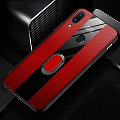 Soft Silicone Gel Leather Snap On Case Cover L01 for Huawei P20 Lite Red