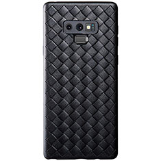 Soft Silicone Gel Leather Snap On Case Cover L01 for Samsung Galaxy Note 9 Black