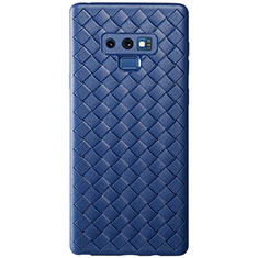 Soft Silicone Gel Leather Snap On Case Cover L01 for Samsung Galaxy Note 9 Blue
