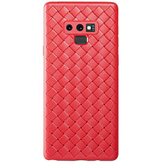 Soft Silicone Gel Leather Snap On Case Cover L01 for Samsung Galaxy Note 9 Red